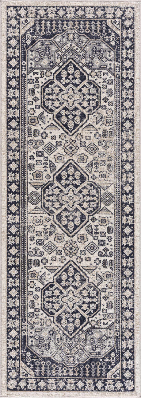 Cabacungan Cream & Gray Washable Area Rug - Ornate Home