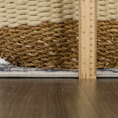 Cabacungan Cream & Gray Washable Area Rug - Ornate Home