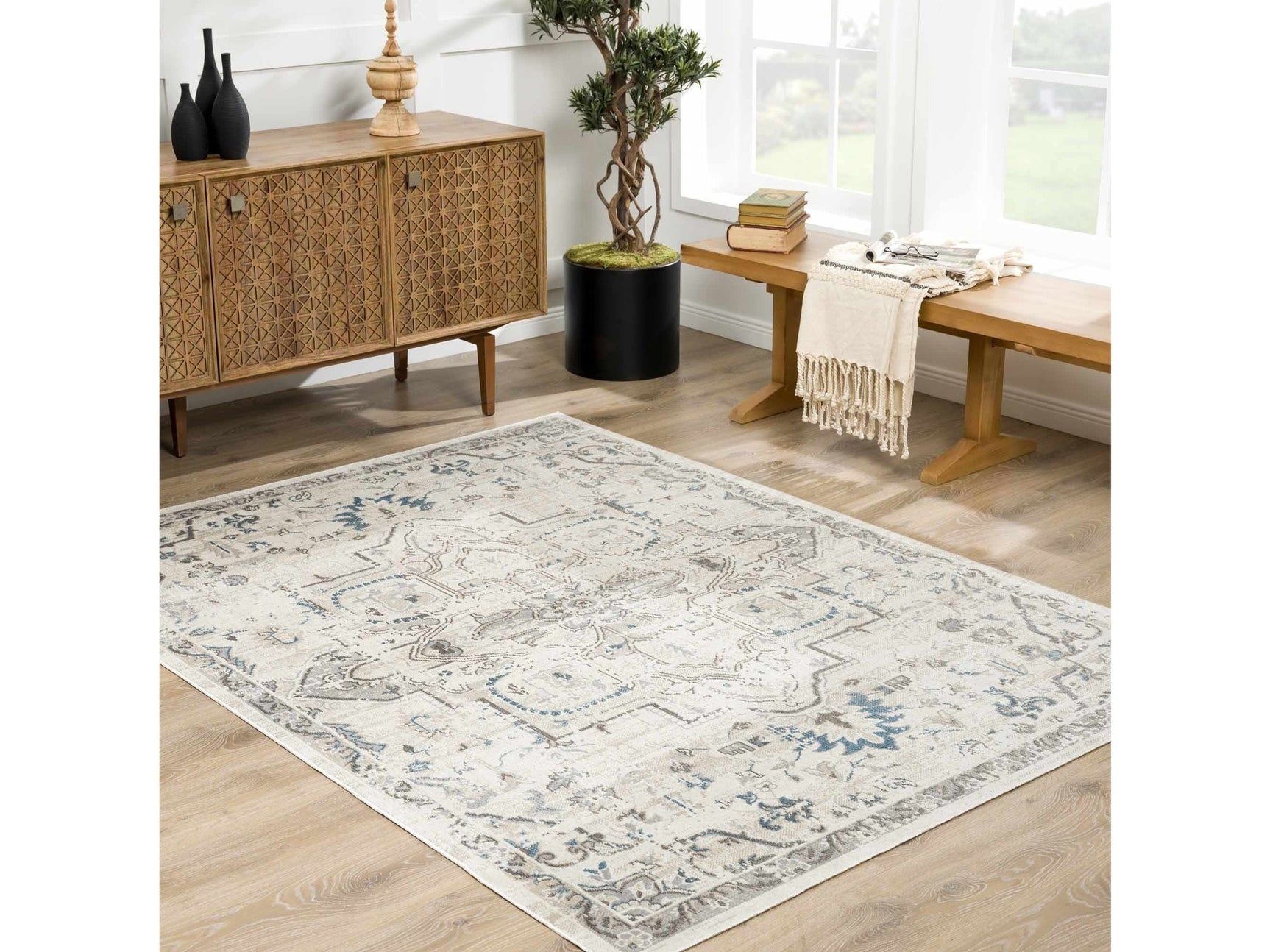Cabacungan Cream Washable Area Rug - Ornate Home
