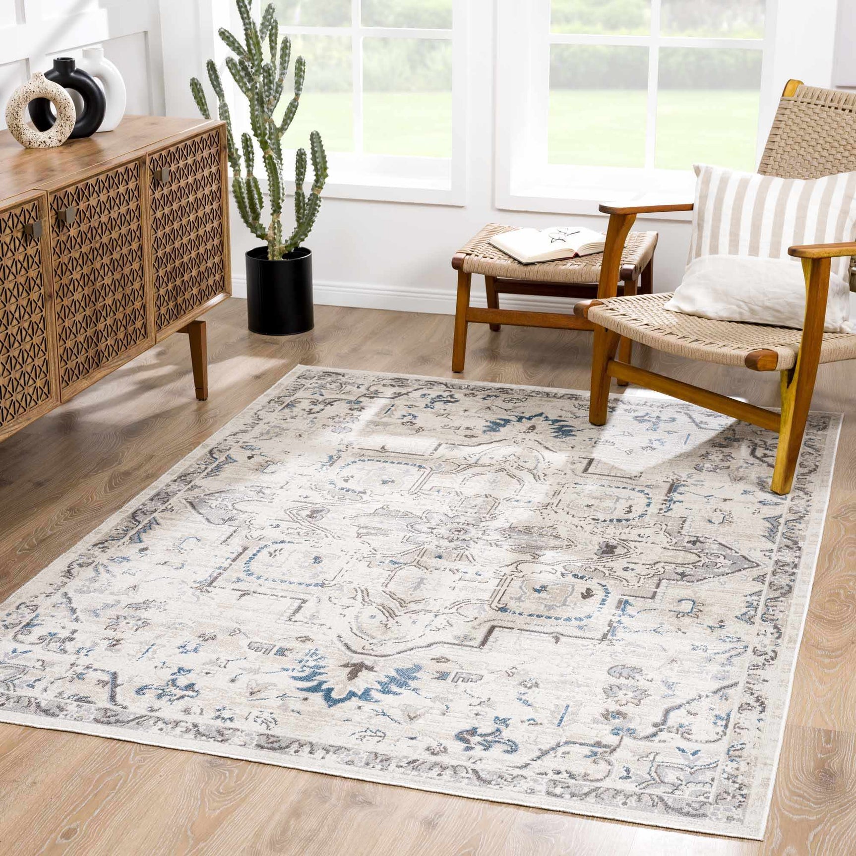 Cabacungan Cream Washable Area Rug - Ornate Home