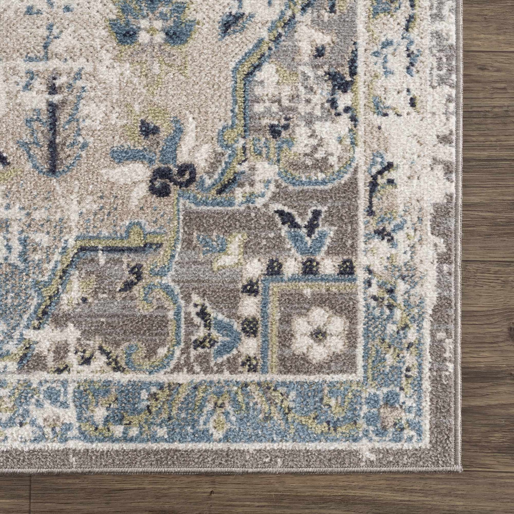 Cabacungan Gray & Blue Washable Area Rug - Ornate Home
