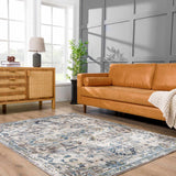 Cabacungan Gray & Blue Washable Area Rug - Ornate Home