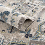 Cabacungan Gray & Blue Washable Area Rug - Ornate Home