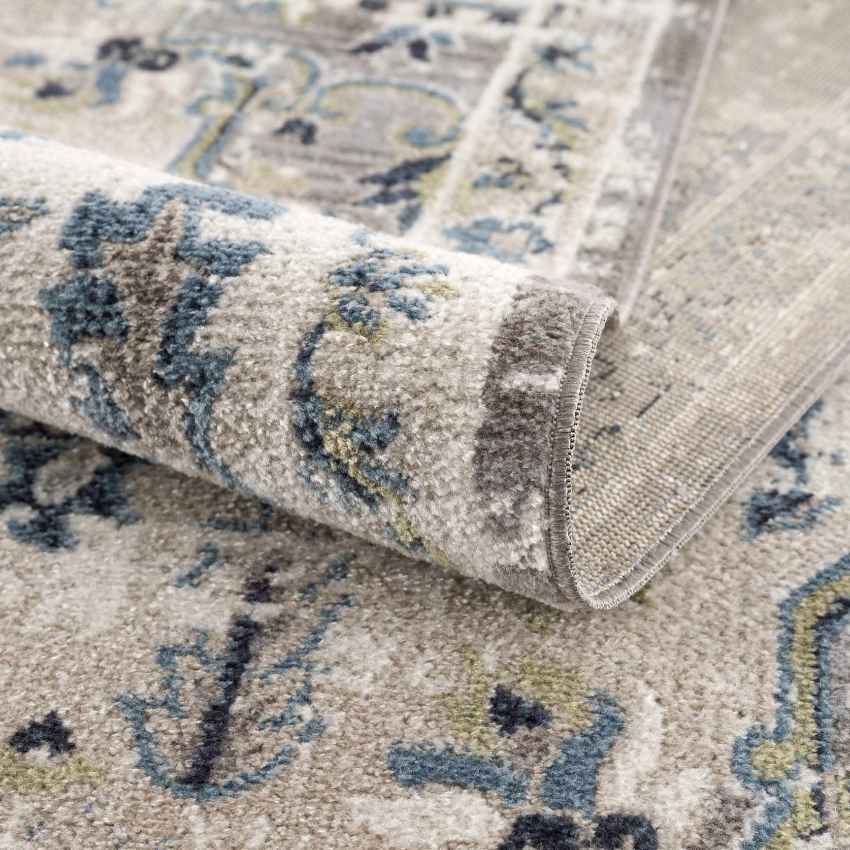 Cabacungan Gray & Blue Washable Area Rug - Ornate Home