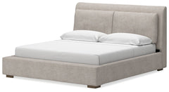Cabalynn California King Upholstered Bedroom Set with Dresser and Mirror - Ornate Home