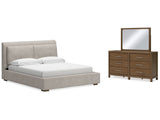 Cabalynn King Upholstered Bedroom Set with Dresser and Mirror (Online Special Price) - Ornate Home