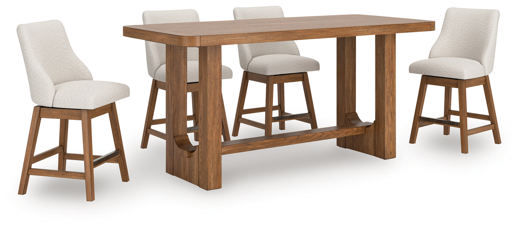 Cabalynn Light Brown Counter Height Dining Table and 4 Barstools - Ornate Home