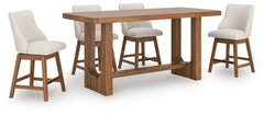 Cabalynn Light Brown Counter Height Dining Table and 4 Barstools - Ornate Home