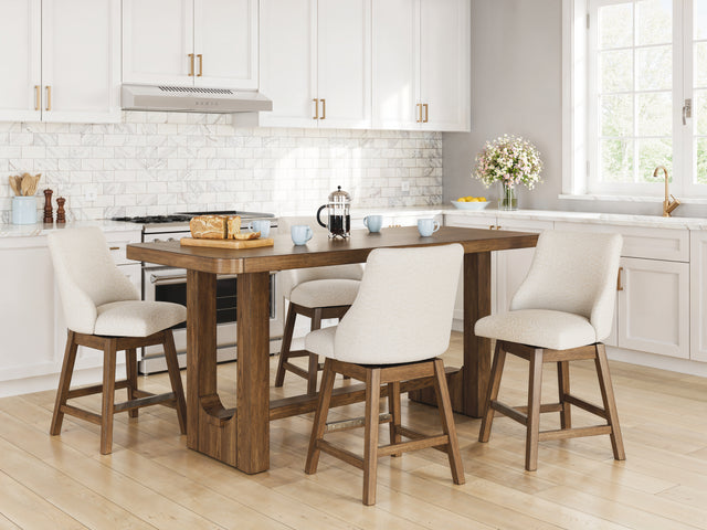 Cabalynn Light Brown Counter Height Dining Table and 4 Barstools - Ornate Home