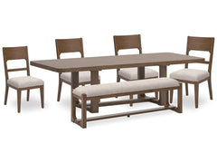 Cabalynn Light Brown Dining Table w/4 Chairs & Bench - Ornate Home