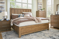 Cabalynn Light Brown King Panel Bed w/ 4 Storage Drawers - Ornate Home