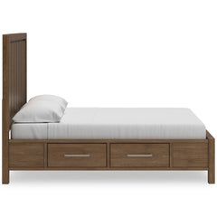 Cabalynn Light Brown King Panel Bed w/ 4 Storage Drawers - Ornate Home
