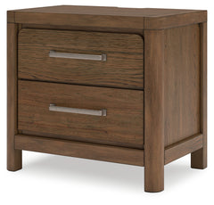 Cabalynn Light Brown King Upholstered Bedroom Set with Dresser, Mirror and Nightstand - Ornate Home