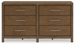 Cabalynn Light Brown King Upholstered Bedroom Set with Dresser and 2 Nightstands - Ornate Home
