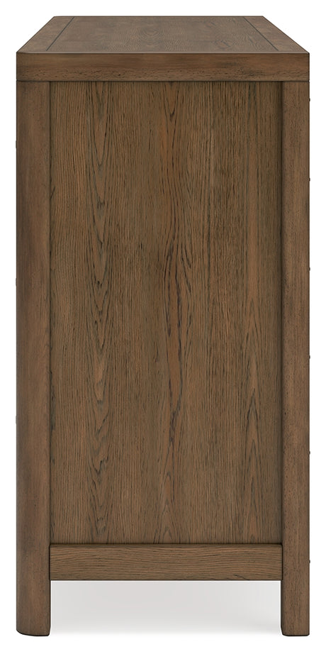 Cabalynn Light Brown King Upholstered Bedroom Set with Dresser and 2 Nightstands - Ornate Home