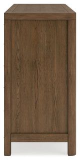 Cabalynn Light Brown King Upholstered Bedroom Set with Dresser and 2 Nightstands - Ornate Home