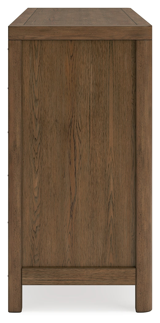 Cabalynn Light Brown King Upholstered Bedroom Set with Dresser and 2 Nightstands - Ornate Home