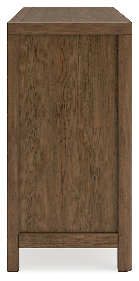 Cabalynn Light Brown King Upholstered Bedroom Set with Dresser and 2 Nightstands - Ornate Home