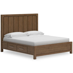 Cabalynn Light Brown Queen Panel Bed w/ 4 Storage Drawers - Ornate Home