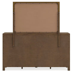 Cabalynn Light Brown Queen Panel Storage Bed, Dresser, Mirror and 2 Nightstands - Ornate Home
