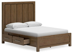 Cabalynn Light Brown Queen Panel Storage Bed, Dresser, Mirror and 2 Nightstands - Ornate Home
