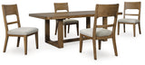 Cabalynn Oatmeal/Light Brown Extension Dining Table and 4 Chairs - Ornate Home