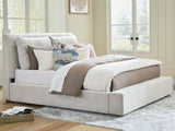 Cabalynn Oatmeal/Light Brown King Upholstered Bedroom Set with 2 Nightstands (Online Special Price) - Ornate Home