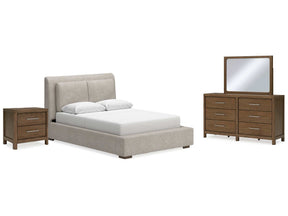 Cabalynn Oatmeal & Light Brown Queen Uph. Bedroom Set / 4pc (Online Special Price) - Ornate Home