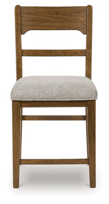 Cabalynn Oatmeal/Light Brown Upholstered Barstool (Set of 2) - Ornate Home