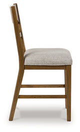 Cabalynn Oatmeal/Light Brown Upholstered Barstool (Set of 2) - Ornate Home