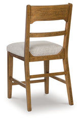 Cabalynn Oatmeal/Light Brown Upholstered Barstool (Set of 2) - Ornate Home