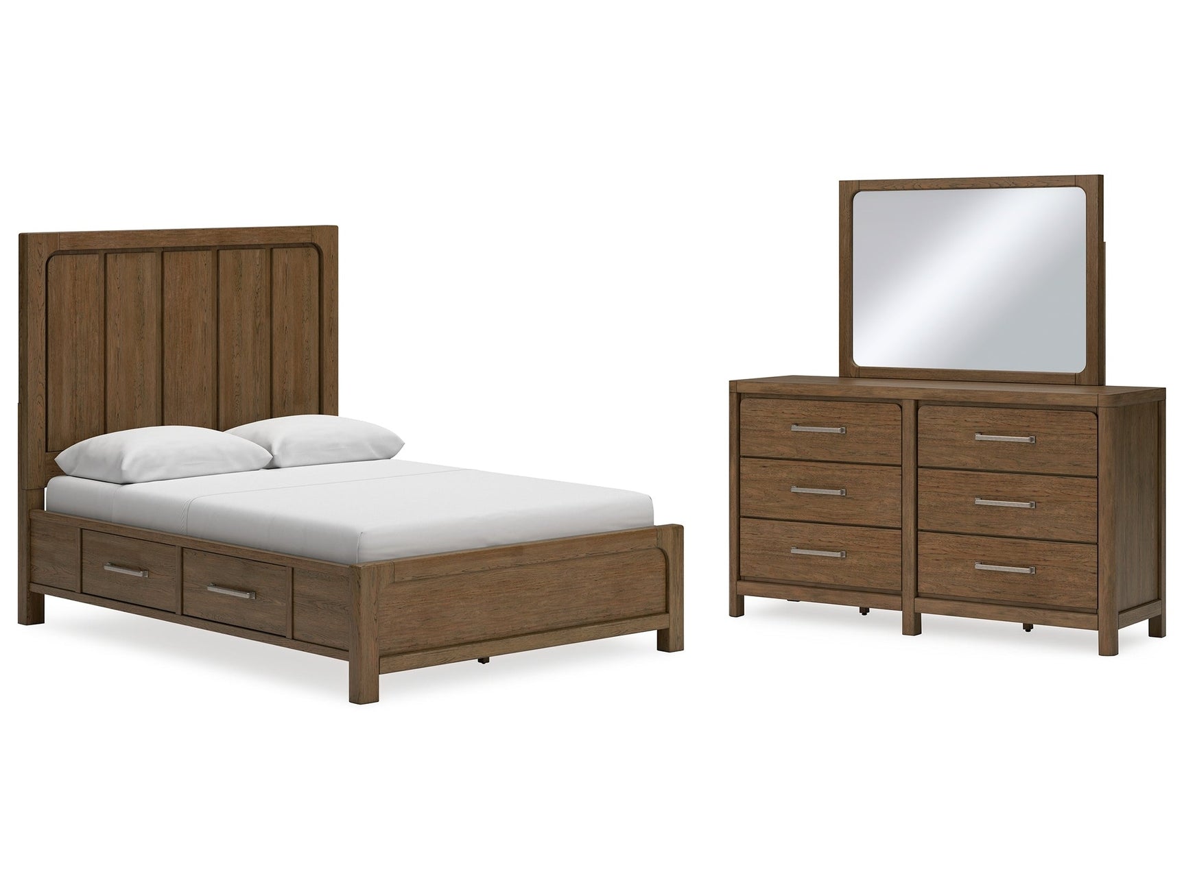 Cabalynn Queen Panel Bedroom Set with Storage, Dresser and Mirror (Online Special Price) - Ornate Home