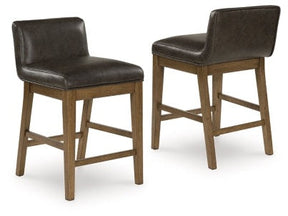Cabalynn Two-tone Brown Upholstered Barstool (Set of 2) (Online Special Price) - Ornate Home