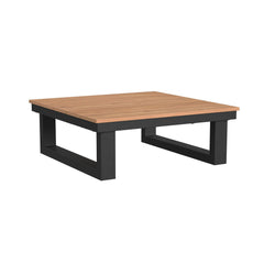 Cabana Black Outdoor Coffee Table with Natural Top - Ornate Home