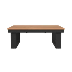 Cabana Black Outdoor Coffee Table with Natural Top - Ornate Home