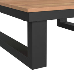Cabana Black Outdoor Coffee Table with Natural Top - Ornate Home