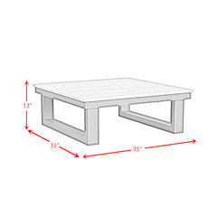 Cabana Black Outdoor Coffee Table with Natural Top - Ornate Home