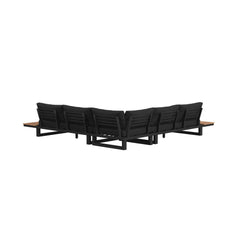 Cabana Black Three Piece Outdoor Living Set with Dark Grey Olefin - Ornate Home