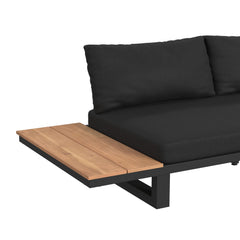 Cabana Black Three Piece Outdoor Living Set with Dark Grey Olefin - Ornate Home