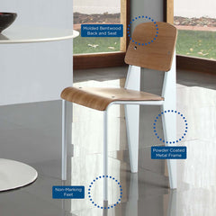 Cabin Natural/White Dining Side Chair - Ornate Home