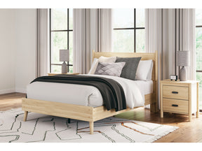 Cabinella Tan Full Platform Panel Bed (Online Special Price) - Ornate Home