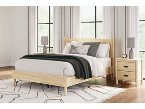 Cabinella Tan Queen Platform Panel Bed (Online Special Price) - Ornate Home