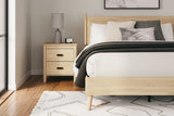 Cabinella Tan Queen Platform Panel Bed (Online Special Price) - Ornate Home