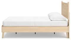 Cabinella Tan Queen Platform Panel Bed - Ornate Home
