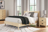 Cabinella Tan Queen Platform Panel Bed - Ornate Home
