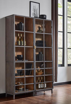 Cabinet of Curiosities Grey A Gem Of A Handle Display Cabinet Left - Ornate Home