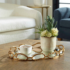 Cable Chain Silver Mirrored Tray - Ornate Home