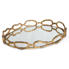 Cable Chain Silver Mirrored Tray - Ornate Home