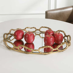 Cable Chain Silver Mirrored Tray - Ornate Home