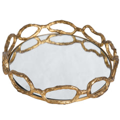 Cable Chain Silver Mirrored Tray - Ornate Home